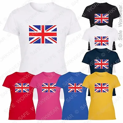 Buy Ladies Union Jack T Shirt / Transfer - Great Britain - England - UK Flag D2 • 7.99£
