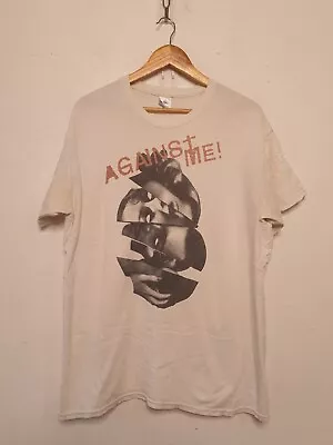 Buy Vintage Against Me Shirt Mens Size Large White 2000s Punk Rock Band Mucic • 20.86£