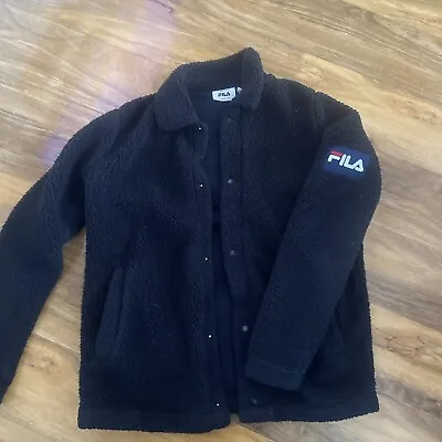 Buy Fila Black Fleece Teddy Jacket Size XS • 9£