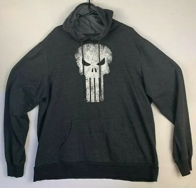Buy Rare MARVEL Punisher Graphic Hooded Sweatshirt Size XXL 50/52 Hoodie • 50.61£
