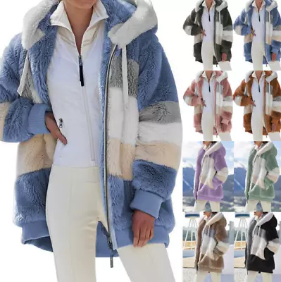 Buy Plus Size Womens Winter Warm Fleece Hoodies Coat Jacket Hoodie Outwear Overcoat • 18.49£