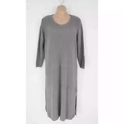 Buy YOO | NA Knit Maxi Dress Grey Plus Size XL / 2XL Women's • 30.63£