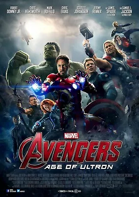 Buy Marvel The Avengers Age Of Ultron Movie Poster Iron On Tee T-shirt Transfer • 2.29£