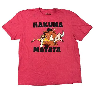 Buy Lion King T-Shirt Graphic Print Y2K 00S Red Mens XL • 11.99£