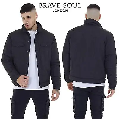 Buy Brave Soul Mens Black Jacket Lightweight Casual Long Sleeve Jacket For Men • 19.99£