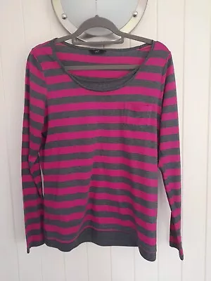 Buy F&F Grey/Pink Double Layer Look Long Sleeve T-Shirt Size 16 • 2.99£