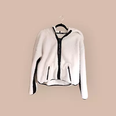 Buy Calvin Klein Performance White Fleece Full Zip Hooded Jacket Womens Size L • 18.30£