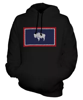 Buy Wyoming State Scribble Flag Unisex Hoodie Top Gift Wyomingite Football • 34£