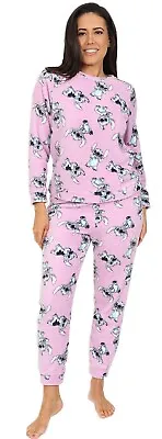 Buy Disney Womens Lilo And Stitch Pink Fleece Long Pyjama Set • 19.99£