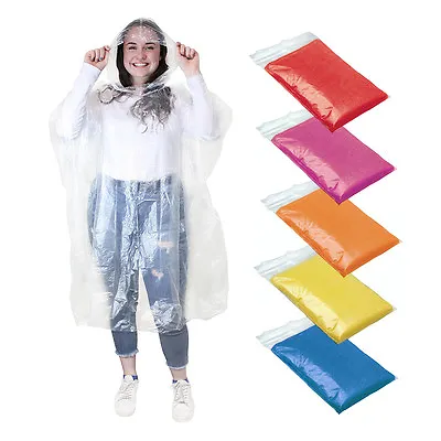 Buy Emergency Rain Poncho Waterproof Coat Cape Mac Disposable Reusable Festival Bn • 1.99£