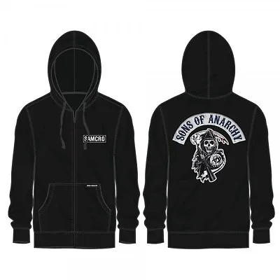 Buy Fall '13 Authentic Sons Of Anarchy Soa Logo Reaper Rocker Patch Hoodie S M L Xl • 64.31£