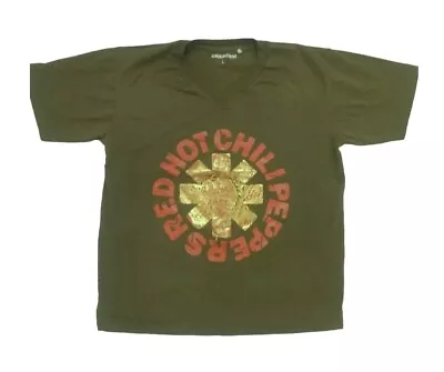 Buy Red Hot Chilli Peppers Logo T-Shirt - Khaki Green - Size L • 20£