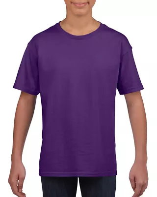 Buy Plain Purple Childrens Kids Boys Girls Child Cotton Tee T-Shirt Tshirt Age 3-14 • 2.95£