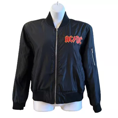 Buy AC DC Women’s Jacket Small Black Nylon Big Back Graphic Replica 1981 World Tour • 33.19£