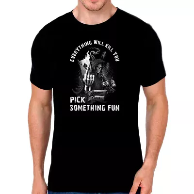 Buy GRIM REAPER T Shirt - Mens SKULL T Shirts - Everything Will KILL You T Shirt • 9.49£