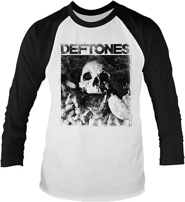 Buy Officially Licensed Deftones Skull Raglan Baseball T Shirt 3/4 Length Sleeve • 16.95£