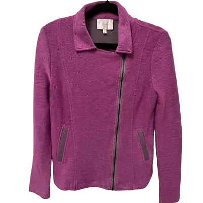 Buy UNDER SKIES Berry Jacket Sweater Blazer Knit Moto Design Zipper Trim, Size Sm • 18.90£