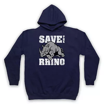 Buy Save The Rhino Animal Rights Protest Slogan Unisex Adults Hoodie • 27.99£