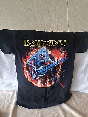 Buy Iron Maiden T Shirt Flames Eddie Rock Metal Band Tee Merch Rare. Size Medium • 5£