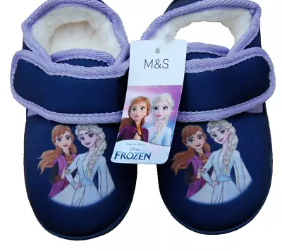 Buy Marks And Spencer Disney Frozen Girls Slippers Warm Comfy Children Size 6 UK • 10.34£