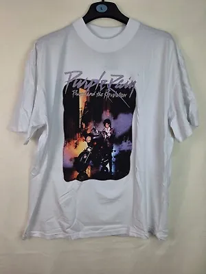 Buy Prince And The Revolution Unisex Band Tee White T-Shirt Purple Rain L Oversized • 12.99£