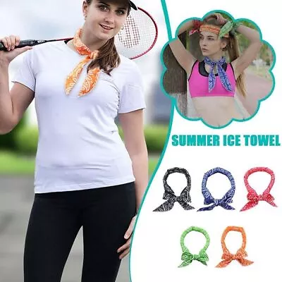 Buy 1X Summer Scarf Neck Cooler Bandana Cooling Wrap Tie Temperature Scarf Headband • 4.49£