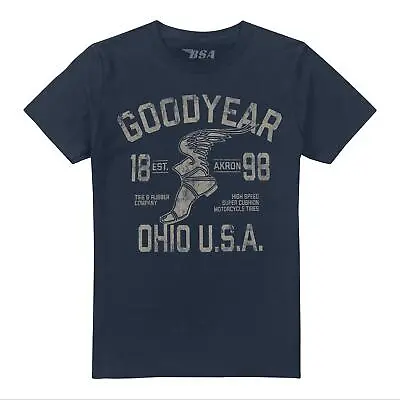 Buy Goodyear Mens T-shirt Ohio USA Cotton Top Tee Navy S-2XL Official • 13.99£