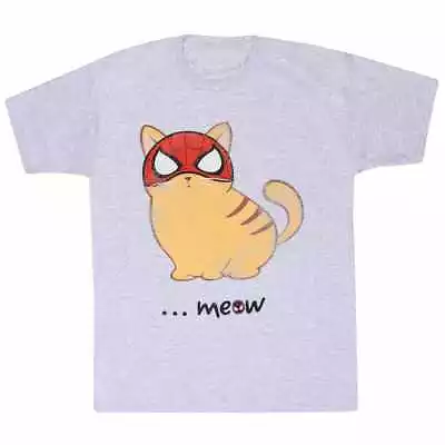 Buy Spider-Man Miles Mo - Meow Unisex Heather Grey T-Shirt Small - Small - K777z • 13.09£
