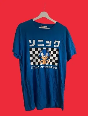 Buy Sonic The Hedgehog Mens Blue T-Shirt Size L - Sega • 12.99£