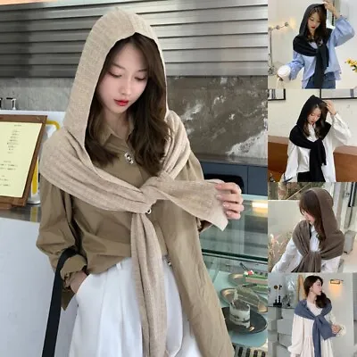 Buy Parent-child Winter Knit Hooded Scarf Headscarf Neck Warmer Hoodie Hat Shawls • 16.84£