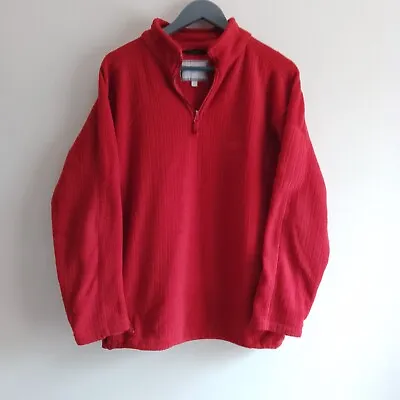Buy Regatta Red Ribbed Women 1/4 Zip Long Sleeve Fleece Size M Cosy Walking • 5£