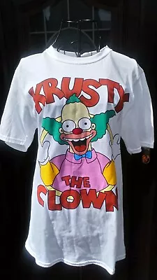 Buy The Simpsons Krusty The Clown White Mens Grapic Printed Tshirt Size Small • 9.99£