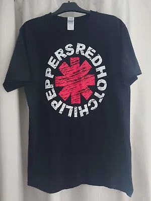 Buy Red Hot Chili Peppers T-Shirt Black Distressed Logo Rock Tee UK Size Large  • 14.50£