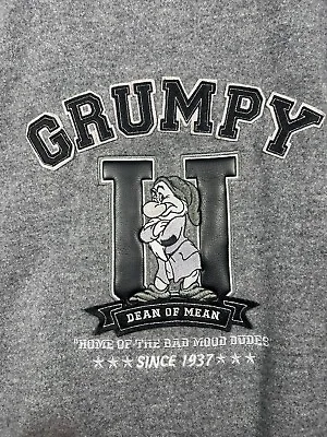 Buy Grumpy University Authentic Disney Store Exclusive Mens L Varsity Jacket Gray • 33.14£