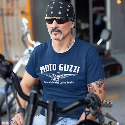 Buy Retro Moto Guzzi Flying Eagle Logo Motorcycle Biker Premium Quality T-shirt • 20£