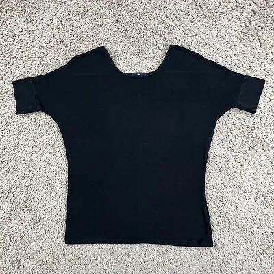 Buy GAP Black Short Raglan Sleeve Scoop Neck Knit T-Shirt Womens XS Cotton Basic • 8.52£