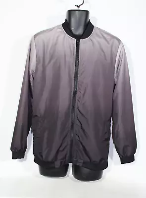 Buy Fashion Bomber Jacket Large Black Puple Lightweight Mens • 12.99£