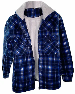 Buy New Mens Padded Sherpa Lined Lumber Jack Hooded Flannel Work Quilted Gents Shirt • 19.66£