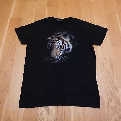 Buy Wild Tiger Black Graphic Print T Shirt S M Animal Nature Wildlife Big Cat Face • 7.69£
