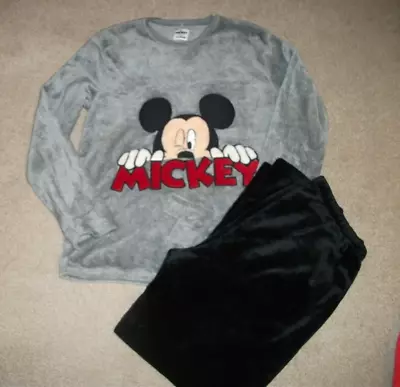 Buy BNWoT  Disney Mickey Mouse Soft Touch Velour Pyjamas Crew Neck  Size Large • 14.99£