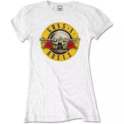 Buy Ladies Guns N' Roses Bullet Logo White Official Tee T-Shirt Womens • 15.99£