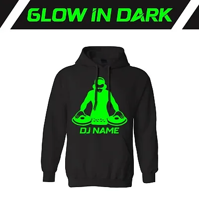 Buy Personalised DJ Name Hoodie Glow In The Dark Halloween Party Friends Gifts • 16.99£