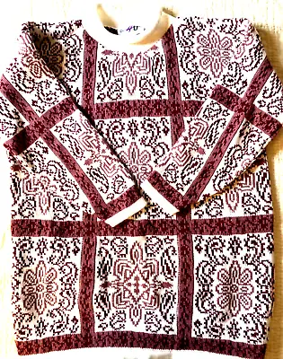 Buy Vtg 1990's  Cut 4U  Women MEDIUM Tunic Snowflake Sweater Y2K Shirt USA Made • 27.38£