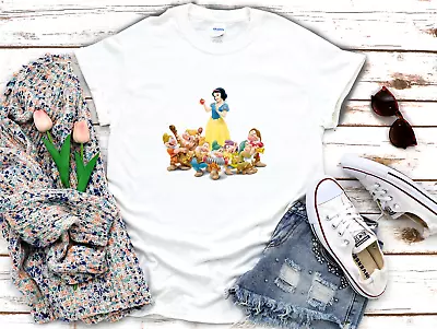 Buy Snow White And The Seven Dwarfs 3/4 Short Sleeve Woman T-Shirt G014 • 9.92£