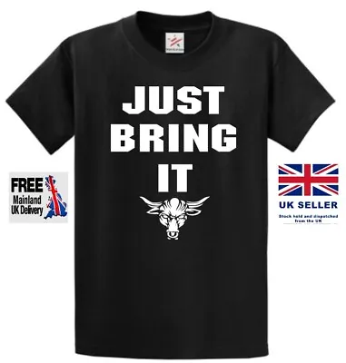 Buy Unofficial Men's Wrestling T Shirt The Rock Just Bring It Brahma Bull WWE • 12£