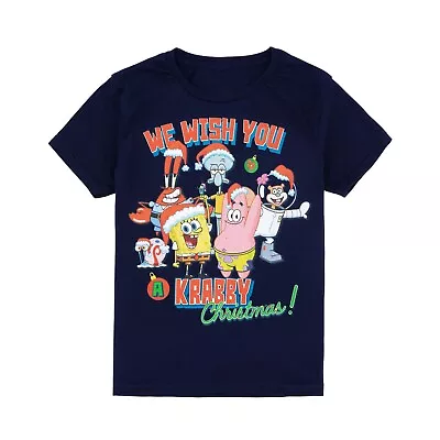 Buy SpongeBob SquarePants Childrens/Kids Krabby Christmas T-Shirt NS7888 • 14.59£