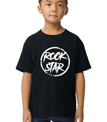 Buy Rock Star Kids T Shirt Cool Chilrens Music Fan Gift Idea Boys Girls Top • 7.99£