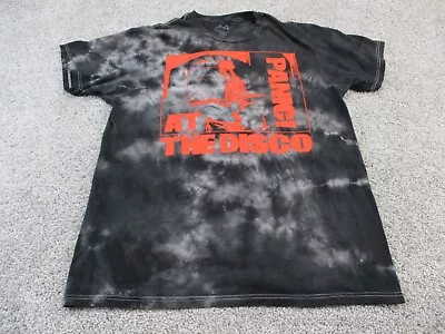 Buy Panic At The Disco T Shirt Adult Large Black Tie Dye Distressed Band Tee GUC • 11.72£