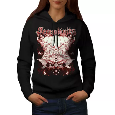 Buy Wellcoda Sword Death Skull Womens Hoodie, Grave Yard Casual Hooded Sweatshirt • 28.99£
