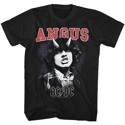Buy ACDC ANGUS With Devil Horn Hat Men's T Shirt Official Heavy Metal Music Merch • 48.82£